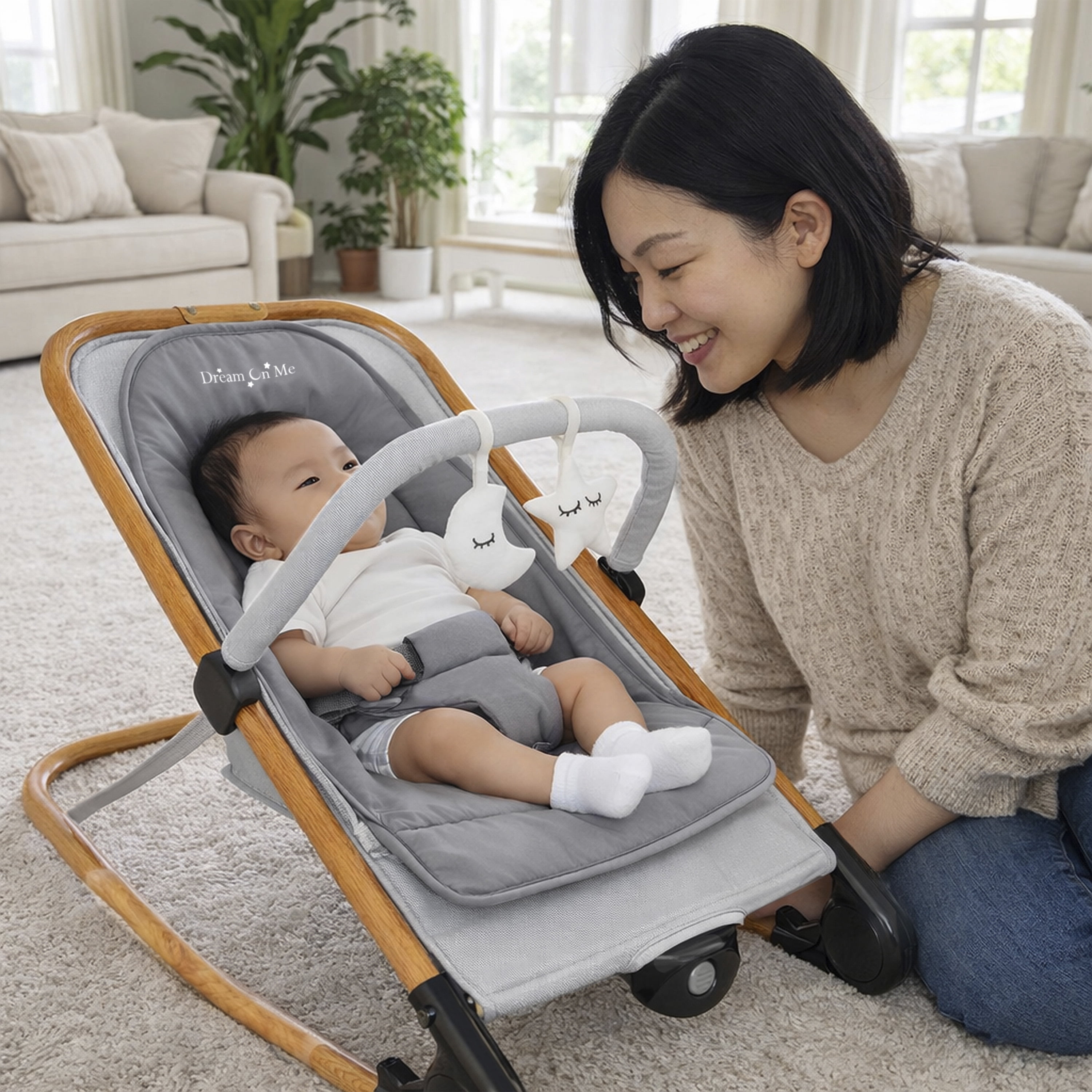 Dream on Me Rock with Me 2-in-1 Baby Rocker and Stationary Seat