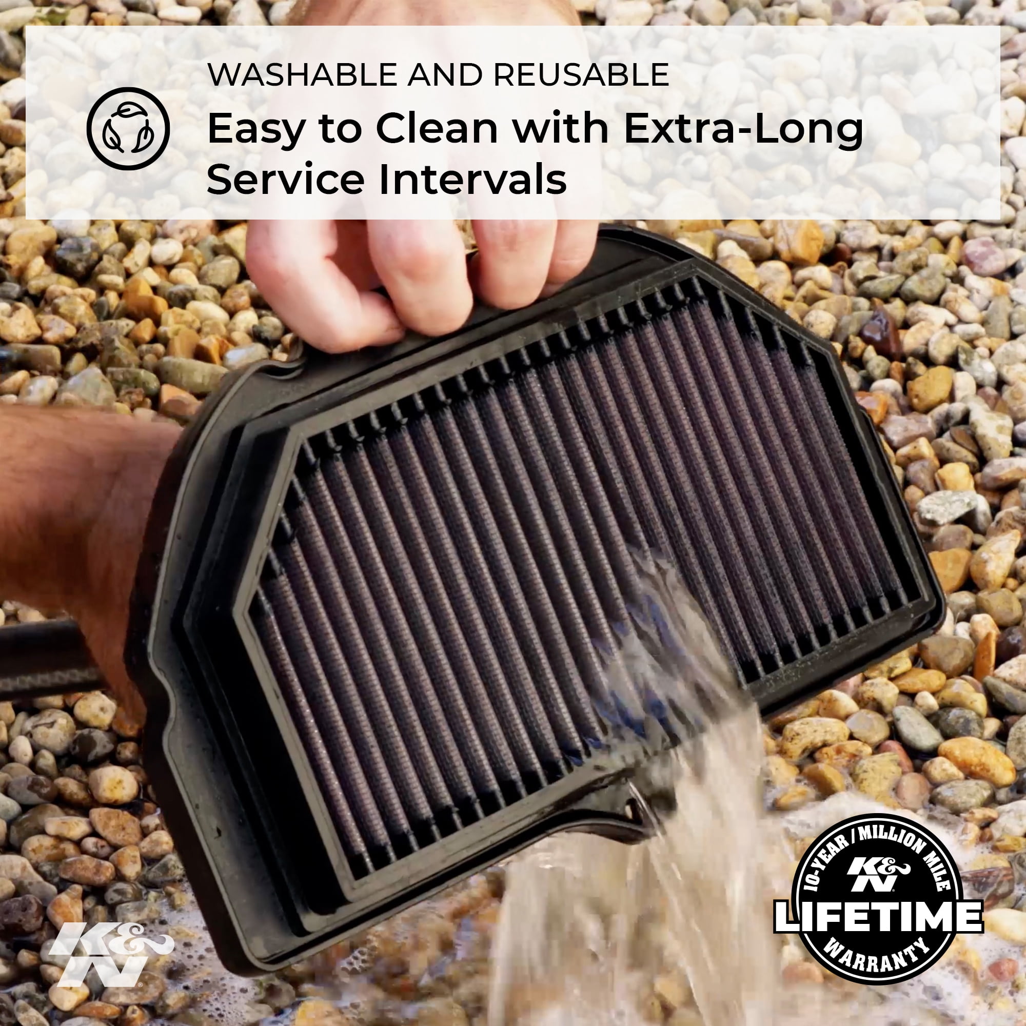 K&N Performance Powersports High-Flow Engine Air Filter: Washable, Multi-Layer Protection, Engineered to Boost Horsepower, SU-7506