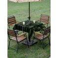 thumbnail image 2 of Square Outdoor Tablecloth With Umbrella Hole And Zipper– Green Botanical&nbsp;Pine Trees Waterproof Patio Table Cover for Party, Picnic, Backyard, 54"x54" , Vintage Nature Winter Forest, 2 of 8