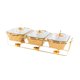 thumbnail image 1 of Dispía de plato Buffet Buffet Rectangular con cubierta con bandejas de calentamiento de soporte plato de cazuela para banquetes de vacaciones en hotel Oro, 1 of 8