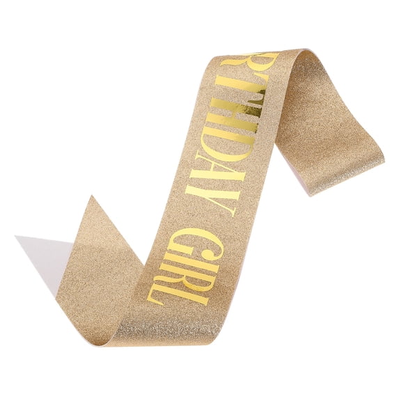 Uxcell Birthday Girls Sash with Pin Gold Lettering Party Favors Supplies Decorations Accessories for Women Costume Gifts Sweet Birth Day, Rose Gold