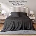thumbnail image 2 of 30 Inch Extra Deep Pockets -Short Queen Giza 1000-Thread-Count Cotton 6-PC Sheet Set - Dark Grey, 2 of 7