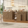 thumbnail image 4 of Homfa 47.2"W Kitchen Sideboard Credenza, Trash Can Cabinets Fits 12.5 Gallon Can, 2 Drawer Wood Buffet Storage Cabinet with Adjustable Shelf, Rustic Brown, 4 of 7