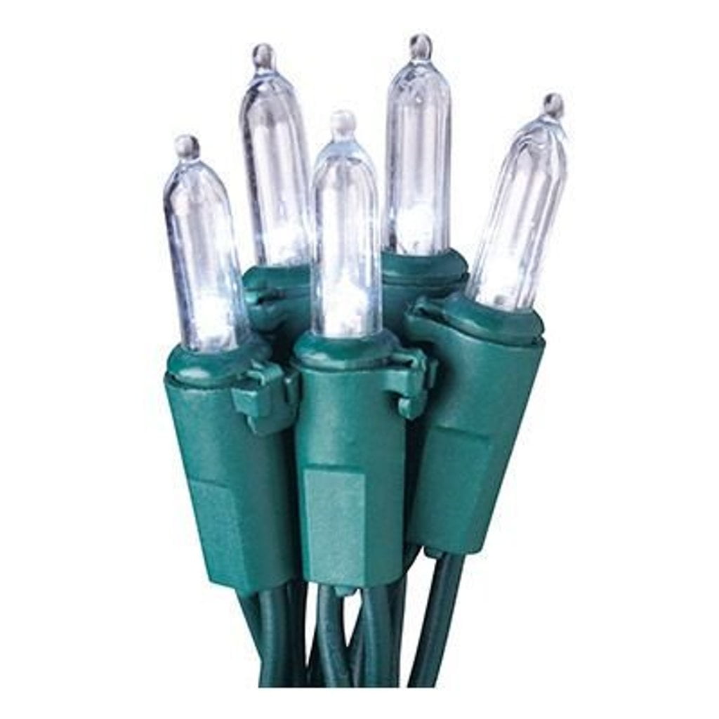 Holiday Wonderland 100 Count Mini Cool White, Clear Green Wire