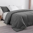 thumbnail image 5 of Organictune Ultra Soft Down Alternative Comforter, Lightweight and Breathable Quilted Duvet Insert, All-Season, Dark Gray, Queen Size, 104" x 90", 5 of 5