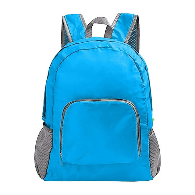 GPOECD Sac à Dos de Randonnée Léger et Compact pour Enfants, Sac de Jour de Voyage pour Activités de Plein Air avec Fermeture Éclair et Poches, Mini Sac à Dos 01_Blue, Taille Unique