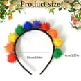 thumbnail image 2 of Headband Pompom Carnival Hairband Rainbow with Colorful Pompoms Shiny Headband Carnival Costume Clown Hair Accessories Pompom Headpiece Carnival Costume Accessories Birthday Theme - Kielsjajd, 2 of 4
