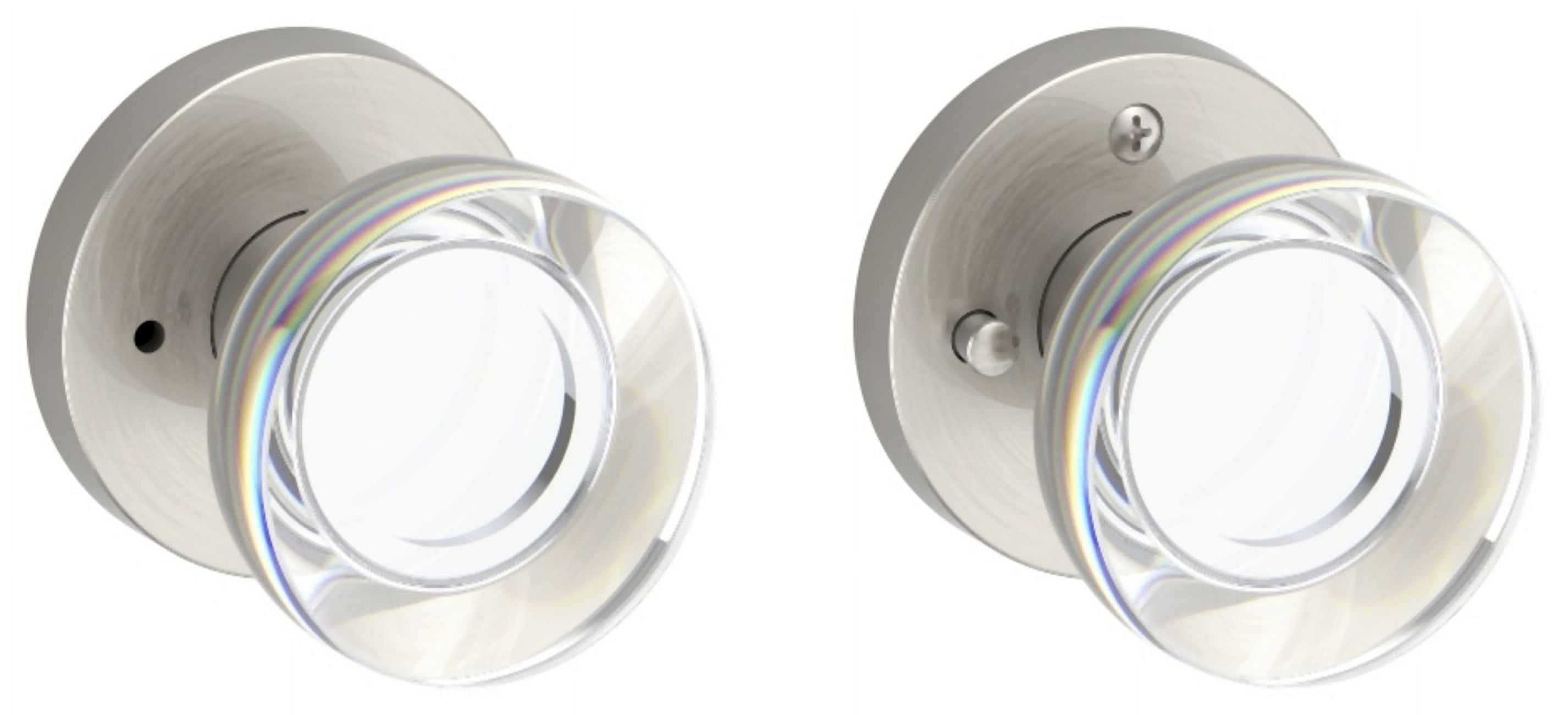 Baldwin PVCCYCRR260 Contemporary Crystal Privacy Door Knob Set - Chrome