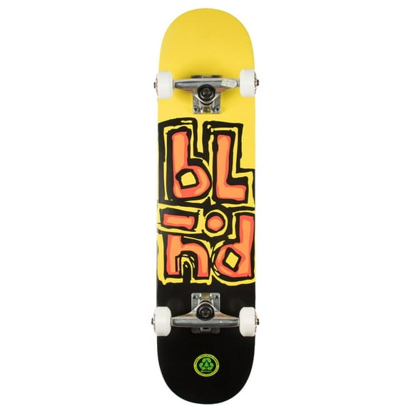 Blind OG Stacked Complete Skateboard 7.5 Black/Yellow Soft Wheel