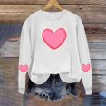 thumbnail image 5 of Valentine Shirts For Women Cute Casual Heart Print Graphic Sweatshirt Funny Crew Neck Plus Size Long Sleeve Pullover Tops, 5 of 6