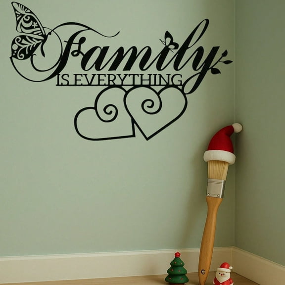 1 Pc Black Metal "Family Is Everything" Wall Decor Minimalist Yet Elegant Highlights Family Values Perfect for Living Rooms Creating Warm Atmosphere and Serving Ideal Gift To Share Family Love.