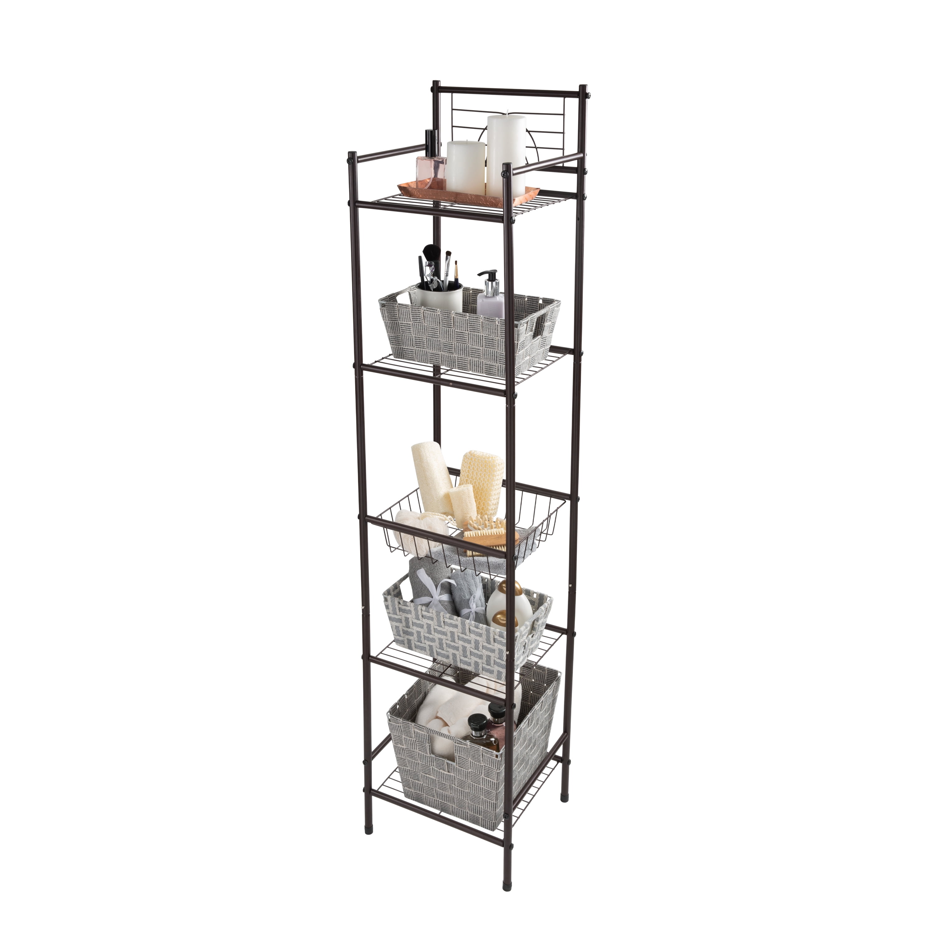 Burroughs 14.69 W x 42.7 H x 11.42 D Free-Standing Bathroom Shelves Andover Mills Finish: White