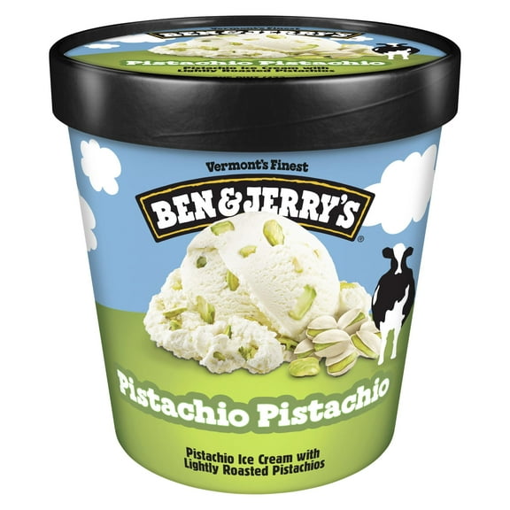 Ben & Jerry's Non-GMO Pistachio Ice Cream Gluten-Free Cage-Free Eggs, 1 Pint