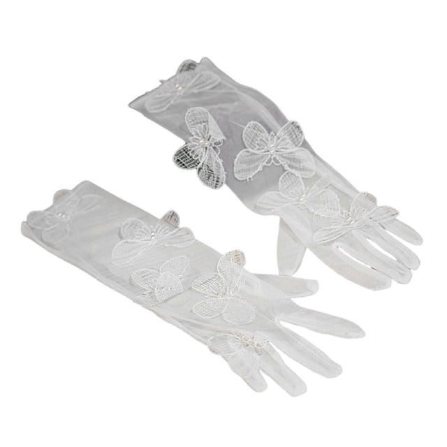 Butterfly Sheer Gloves for Formal Event Bride Gloves Elegant Wedding Gloves Stage Performances Lace Gloves for Dresses