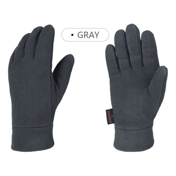 Guantes cálidos, guantes de invierno, guantes resistentes al viento, guantes de lana para exteriores, guantes de otoño e invierno para hombres y mujeres, gris L