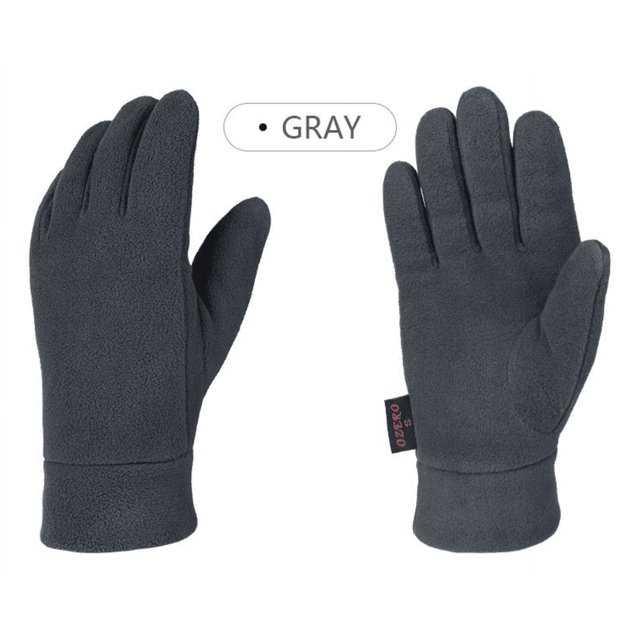 Guantes cálidos, guantes de invierno, guantes resistentes al viento, guantes de lana para exteriores, guantes de otoño e invierno para hombres y mujeres, gris L ER