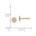 thumbnail image 2 of 14k Rose Gold Flower Post Earrings 4.4x4.4mm Wide Stud Earring for Women - .5 Grams, 2 of 2