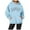 Sky Blue, variant on Hawaii Hoodies for Women Fall Winter Long Sleeve Graphic Hooded Sweatshirt with Pockets Streetwear Pullover Tops