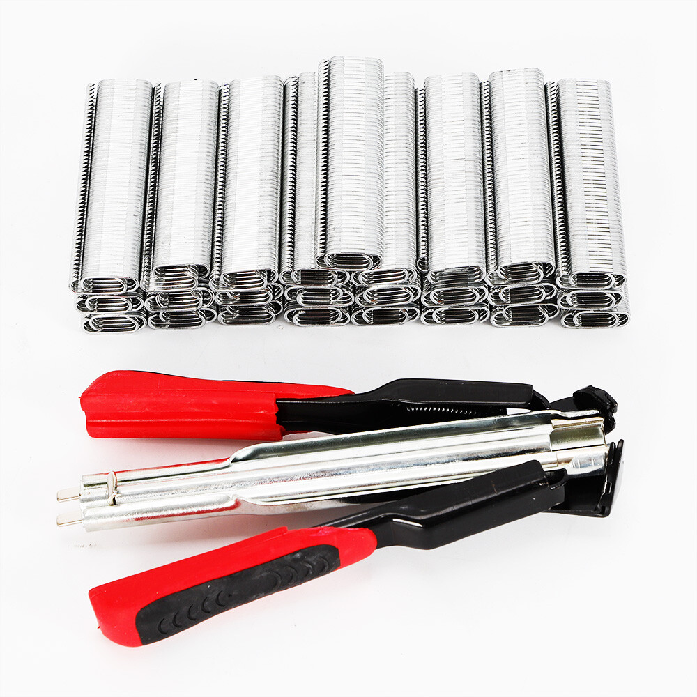 Ergonomic red black hog ring pliers with C clips