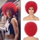 thumbnail image 1 of Zhuge Peluca afro suave de los años 70 para mujeres Pelucas de cabello afro rizado con flequillo Peluca afro de cabello sintético Peluca afro para uso diario en fiestas, roja, 1 of 2