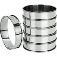 thumbnail image 1 of HSHDLDF Crumpet Rings, English Muffin Rings 4 Inch,Stainless Steel Tart Rings for Baking,Double Rolled Nonstick Round Cake Ring, Metal Pastry Ring Mold for Griddle, Cooking Egg Ring for Dessert Food, 1 of 7