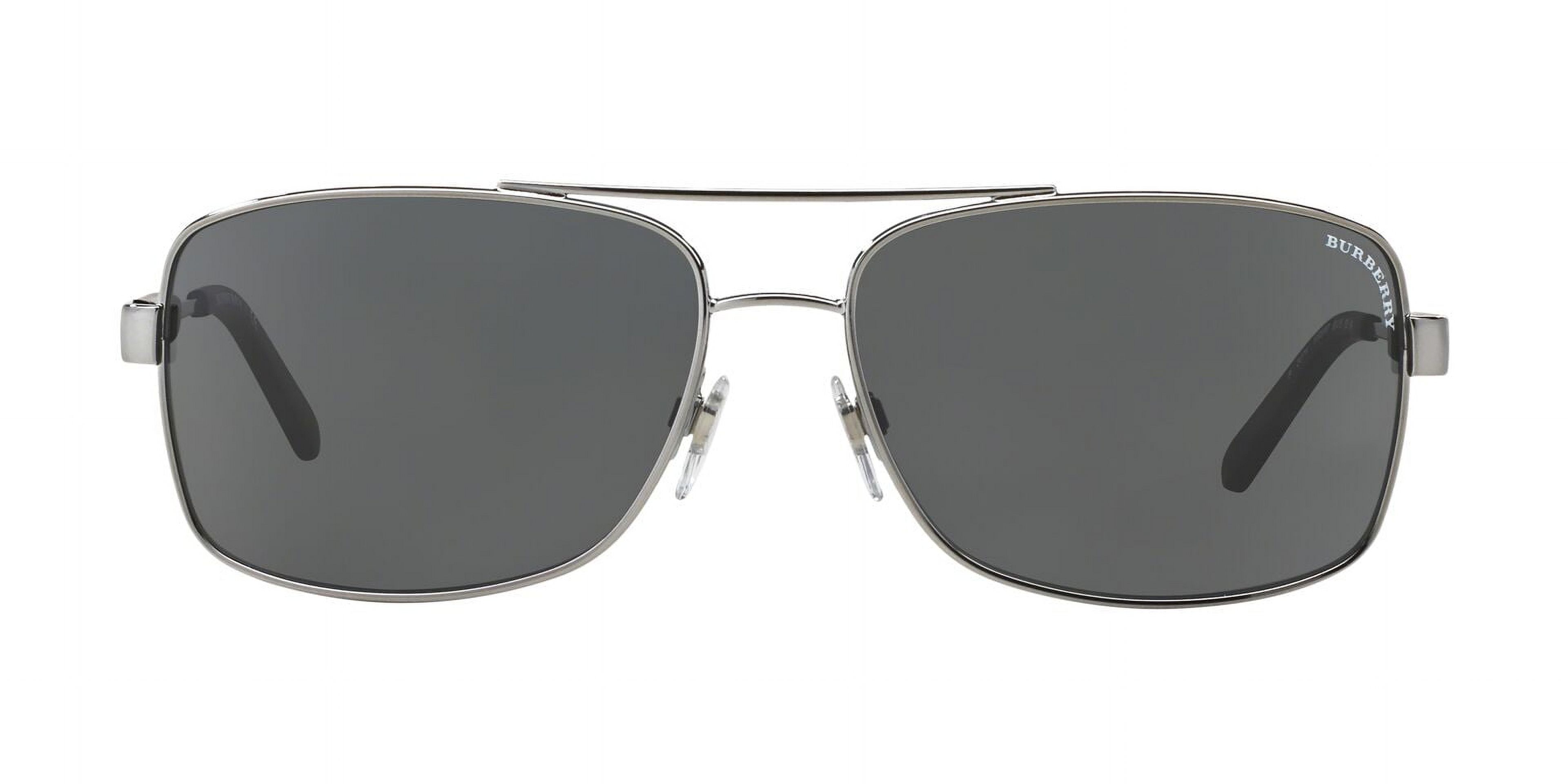 Burberry Men's BE3074-100387-63 Silver Rectangle Sunglasses