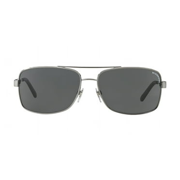 Burberry Men's BE3074-100387-63 Silver Rectangle Sunglasses