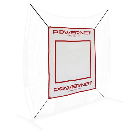 PowerNet Power Pad Canvas Batting Pitching Backstop 46" x 59" Protection Area with Red Strike Zone