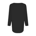 thumbnail image 5 of Yigetop Womens Tops! 3/4 Sleeve Blouses for Women Casual V Neck Summer Tops for Women with Leggings Pleated Curved Tunic 3/4 Sleeve Tops for Women Black L, 5 of 6