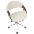 thumbnail image 6 of Indoor Home Office Furniture Curvo Mid-Century Modern Office Chair In Walnut And Cream, 6 of 7