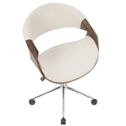 Indoor Home Office Furniture Curvo Mid-Century Modern Office Chair In Walnut And Cream