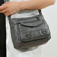 thumbnail image 3 of Stylago Leather Messenger Bags Women's Vintage Crossbody Purses Multiple Zipper Pockets Tote Shoulder Bag with Adjustable Strap Grey, 3 of 7