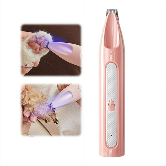 Dog Paw Trimmer with LED Light, Rechargeable Cordless Electric Grooming Clippers, Small Pet Hair Shaver for Dogs Cats