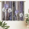 thumbnail image 6 of Purple Farmhouse Daisy Kitchen Curtains Wooden Flower Small Short Cafe Window Curtains Rustic Floral Butterfly Country Barn Bathroom Drapes Treatment Tier Curtains 2 Panels (27.5x36 Inch), 6 of 6