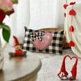 thumbnail image 3 of Valentine''s Day Pink Heart Buffalo Plaid Throw Pillow Cover, 12 x 20 Inch Anniversary Wedding Cushion Case Decoration for Sofa Couch, 3 of 6