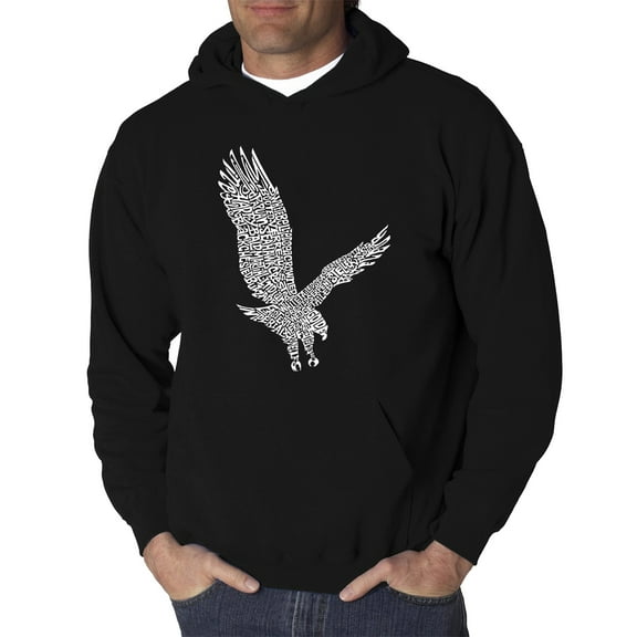 LA Pop Art Men's Word Art Hooded Sweatshirt - Eagle