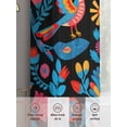 thumbnail image 6 of Mexico Flower Bird Sheer Curtains 72 Inches Long 2 Panels Vintage Colorful Symmetry Art Light Filtering Semi Sheer Window Curtains Drapes for Bedroom Living Room 52"x72", 6 of 7