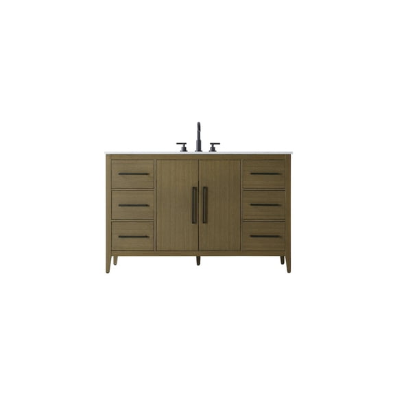 Elegant Kitchen and Bath 54 Inch Single Bathroom Vanity In Chestnut Brown