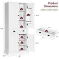 thumbnail image 6 of DreamCurship 72" Kitchen Pantry Storage Cabinet, Freestanding Kitchen Storage Cabinet with Door Shelves, White, 6 of 6