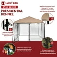 thumbnail image 2 of Lucky Dog STAY Series Presidential 10 x 10 x 6 Ft Roofed Dog Kennel, Khaki, 2 of 7