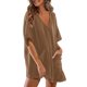 thumbnail image 2 of Trajes Casuales para las Mujeres de Verano Oversized Camiseta Romper, Cuello en V Camisetas de Mitad de Manga con Bolsillos Ropa de Playa, 2 of 9