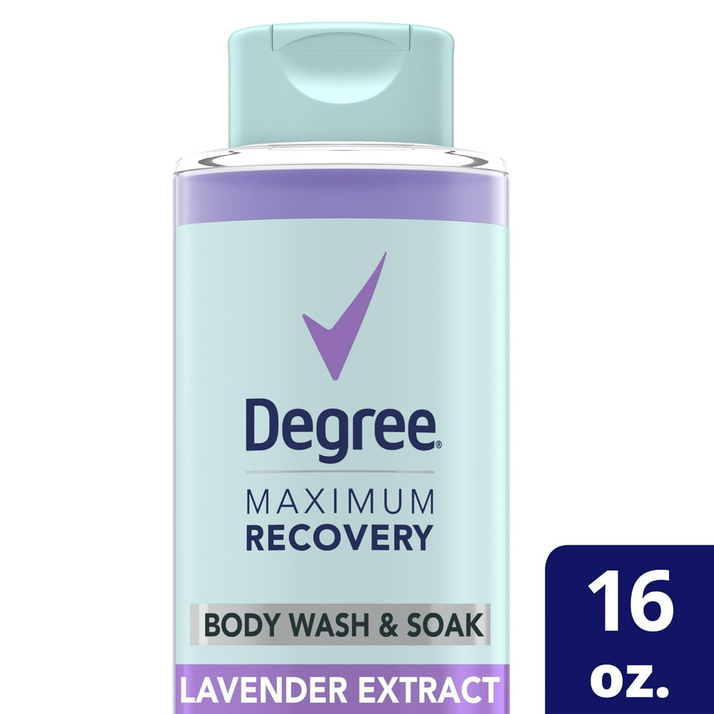 Degree Maximum Recovery Body Wash and Bath Soak Lavender Extract, 16 oz