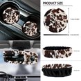 thumbnail image 6 of Yuyamidu Brown Cow Print Car Front Seat Cover Set with Steering Wheel Cover Seat Belt Pads Armrest Cover Coasters Trash Bag Air Vent Bag Rearview Mirror Cover Keychain 12 Pack Auto Accessories, 6 of 7
