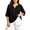 Black Tops, variant on 3/4 Length Sleeve Tops for Women Solid Color Notch V Neck Tunic T-Shirts Soft Comfy Casual Loose Fit Tee Black XL