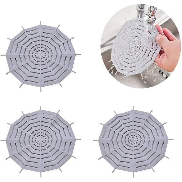 Drain Hair Catcher, Shower Stall Drain Protector, Silicone Hair Stopper Shower Drain Covers Easy to Install and Clean (3pcs)