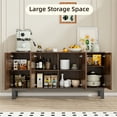 thumbnail image 5 of Yeahumalia Large Sideboard Buffet Cabinet with Storage, Mid Century Modern Accent Credenza with 4 Fluted Doors for Living Room, Kitchen, Entryway, Hallway - Oak, 5 of 8