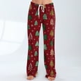 thumbnail image 6 of Women's Casual Fashion Christmas Pajama Pants, Long Sleepwear Trousers for Sports and Home Use, Comfortable and Soft Material for Nightwear and Lounging,Vermilion,M, 6 of 6