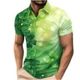 thumbnail image 3 of QATAINLAV Chemises Grandes Tailles pour Hommes 2025 Jour de la Saint-Patrick Trèfle Imprimé Graphique Polos Chemises Été Manches Courtes Bouton Col Rabattu Hauts de Travail Multicolore TTTG Ventes Éclair d'Aujourd'hui, 3 of 6