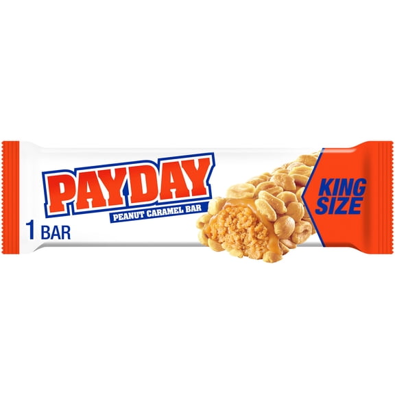 Payday Peanut Caramel King Size Candy, Bar 3.4 oz