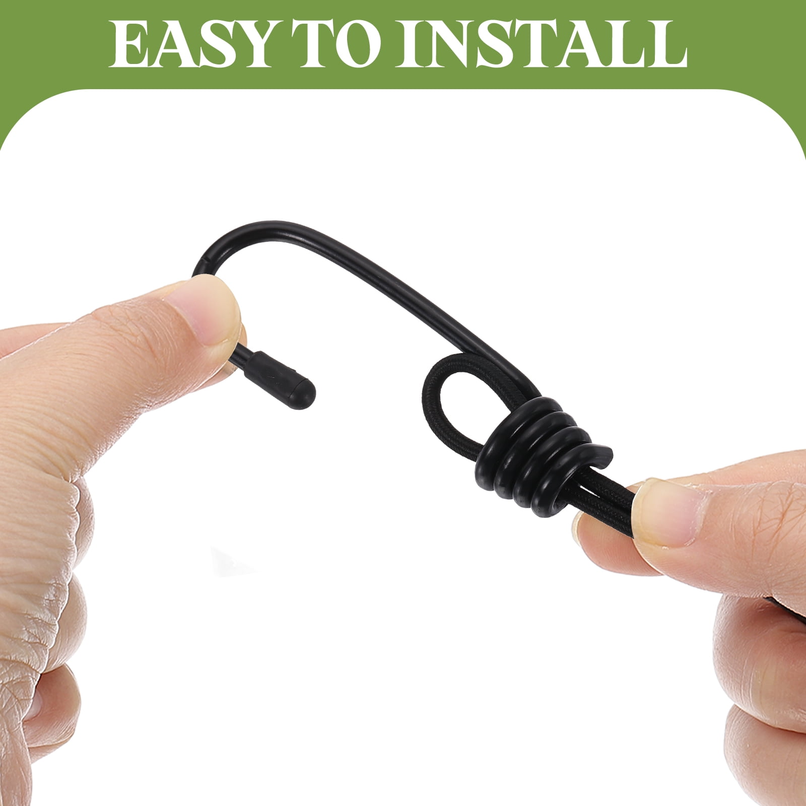 Uxcell 7/16"(11mm) Bungee Cord Hooks 3.3" Length, 15Pcs Heavy Bungee Shock Cord Hook Spiral Wire Hooks End for Rope Strapping Tape Camping Tents Trucks Boats, Black